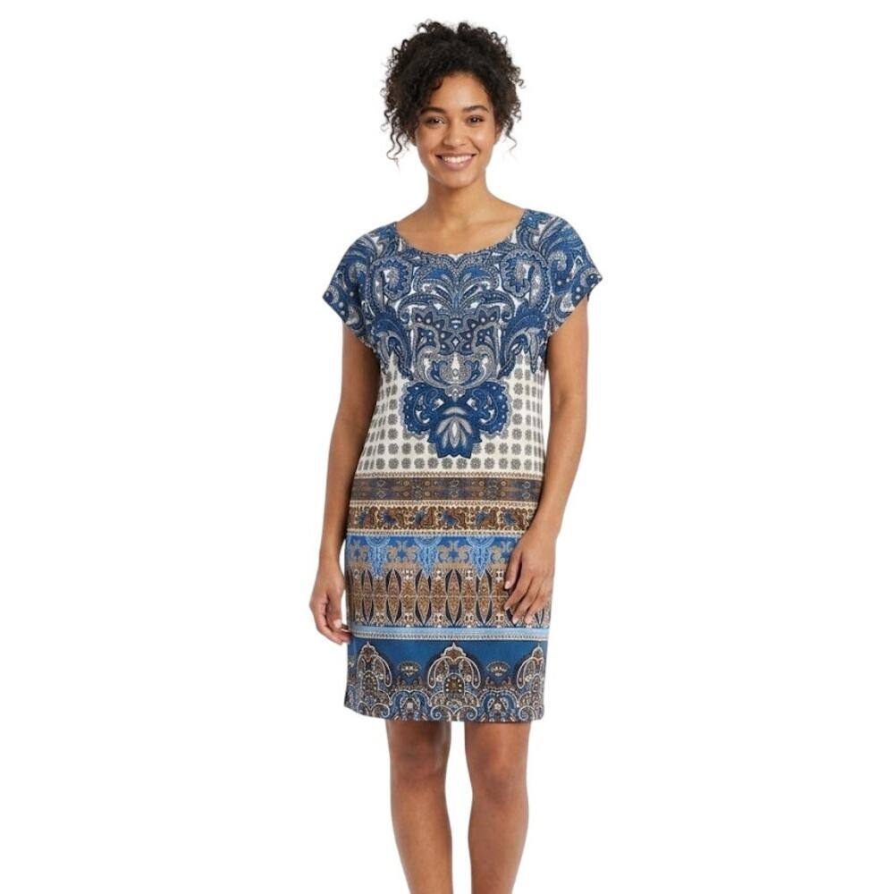 Cato Bohemian Style Shift Midi Dress Floral Paisley Geometric Plus Size XL